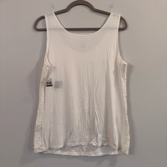 Women’s new Van Heusen white Embellished Sleeveless Tank Top size large L - Picture 4 of 4